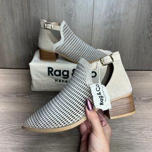 Rag & Co Cream Rosalyn Block Heeled Cut-Out Booties NWT Various Sizes